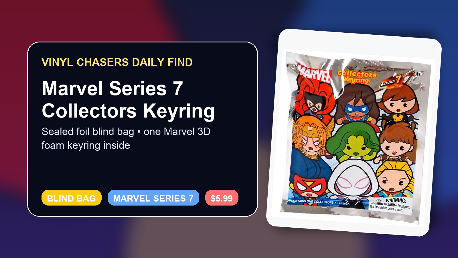 Marvel Series 7 Collectors Keyring: Sealed Blind Bag with Female Marvel Heroes