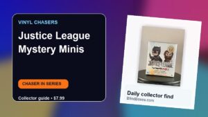 Collector guide artwork for Justice League Mystery Minis