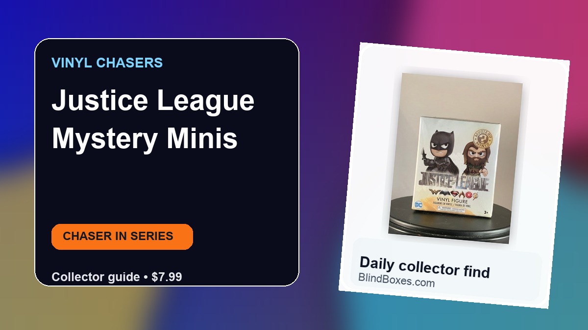 Collector guide artwork for Justice League Mystery Minis