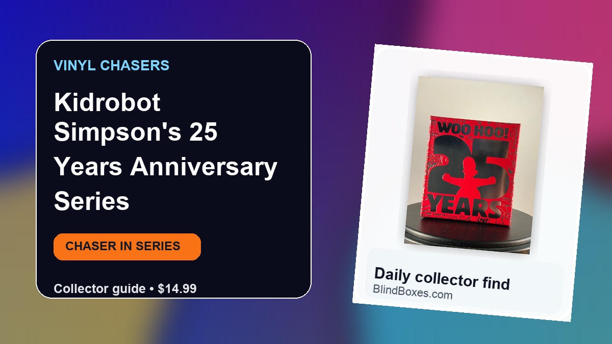 Collector guide artwork for Kidrobot Simpson's 25 Years Anniversary Series