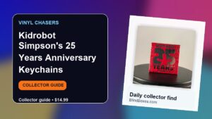 Collector guide artwork for Kidrobot Simpson's 25 Years Anniversary Keychains