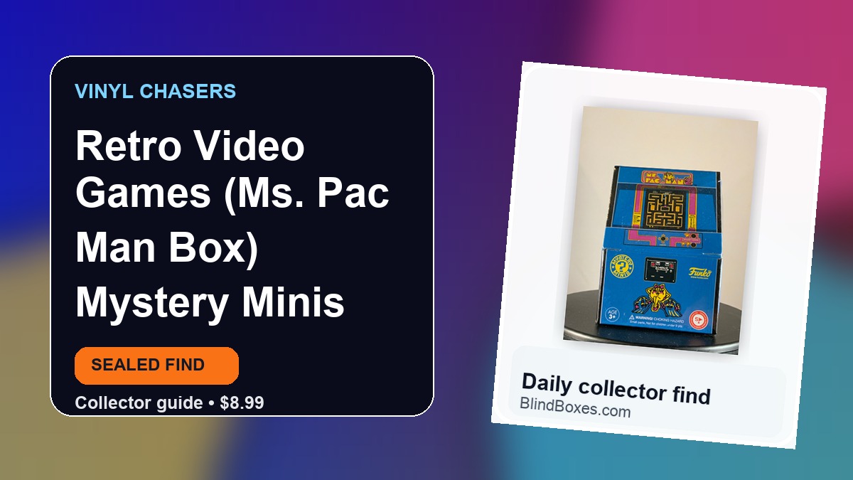 Collector guide artwork for Retro Video Games (Ms. Pac Man Box) Mystery Minis